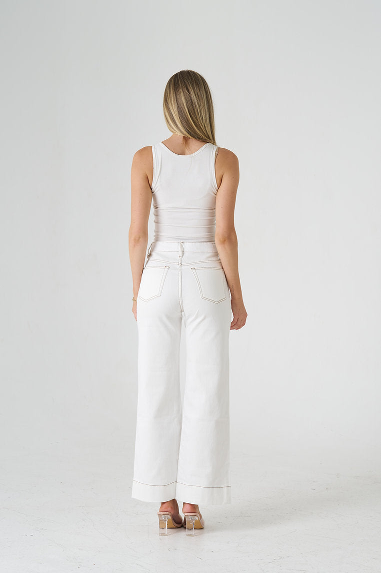 White Horizon High‑Rise Jeans