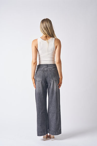 Midnight Wide‑Leg Denim