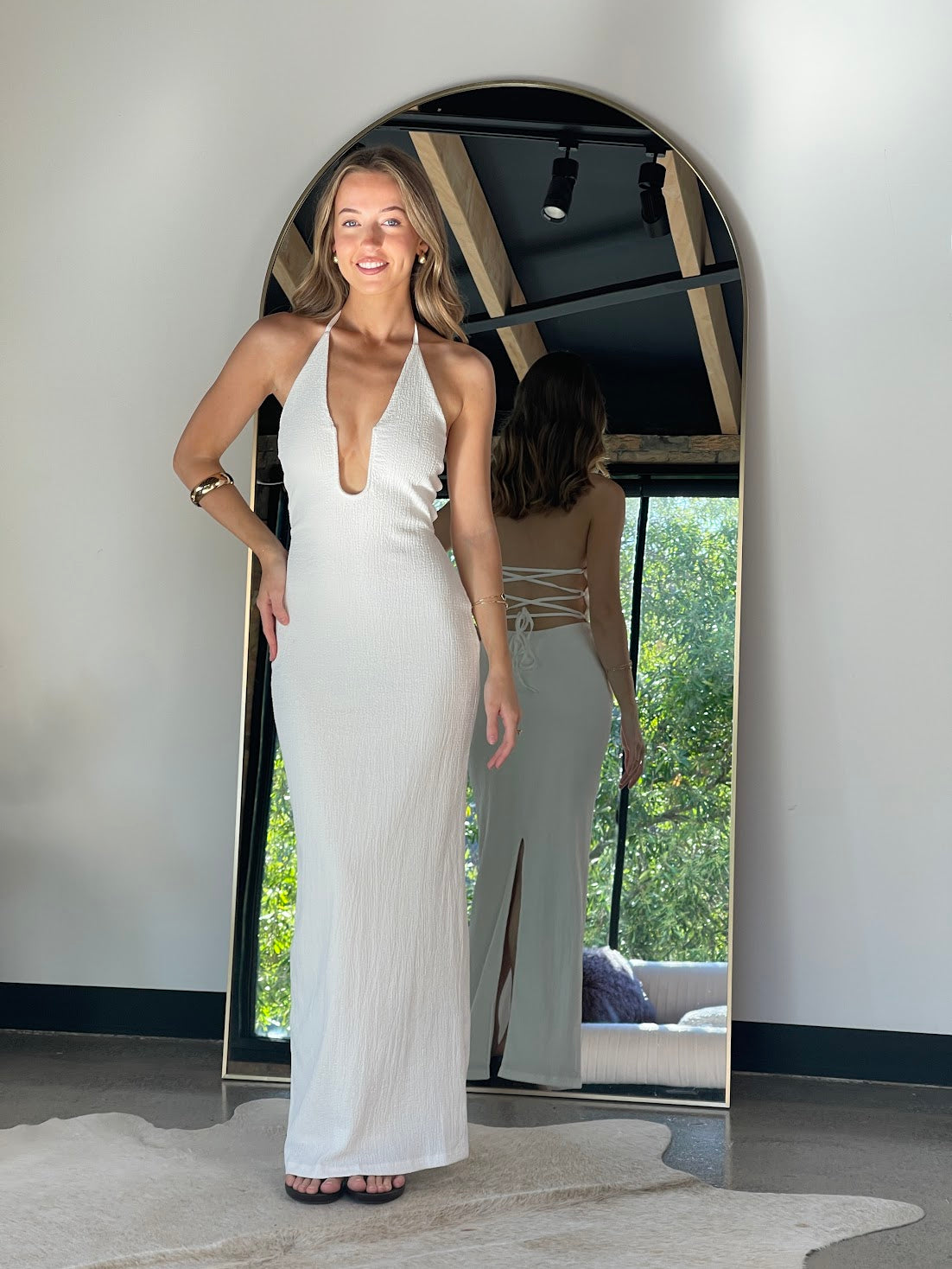 White Tide Halter Gown