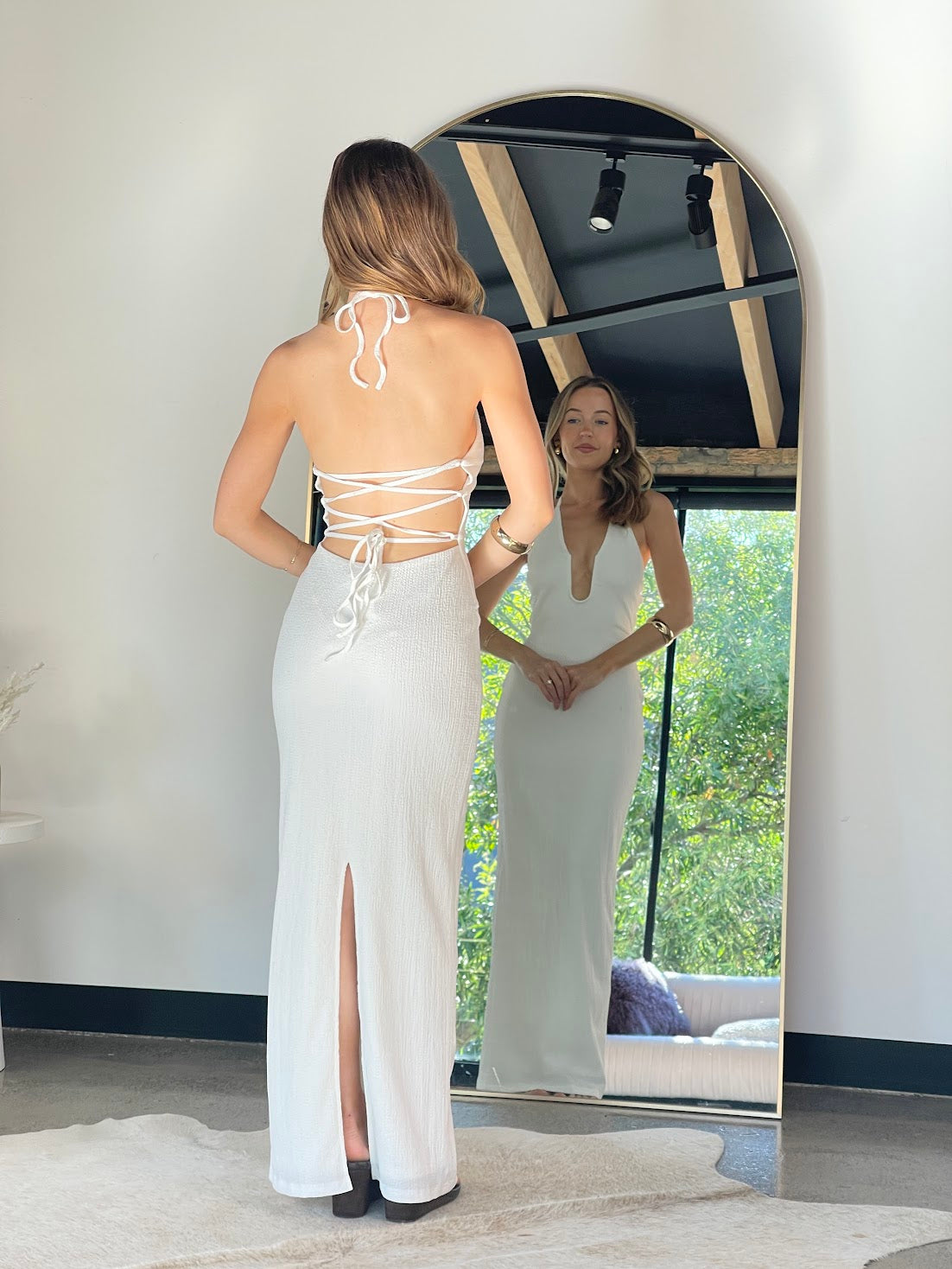 White Tide Halter Gown