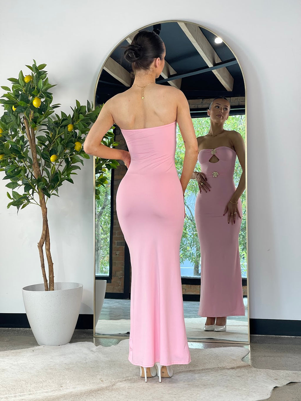 Coastal Bloom Strapless Gown