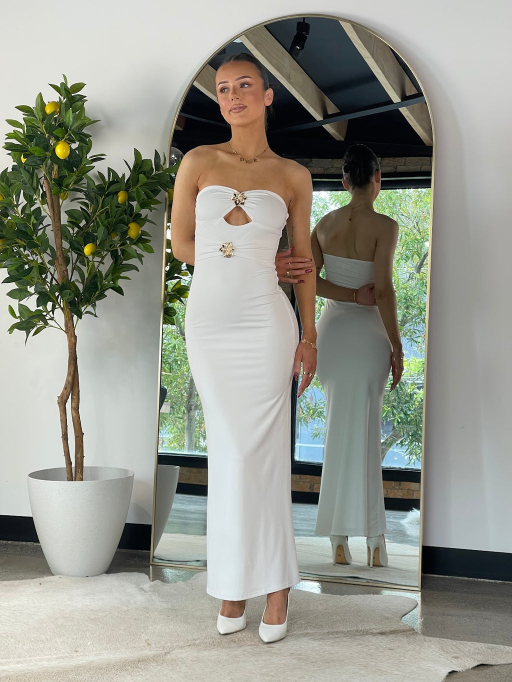 Coastal Bloom Strapless Gown