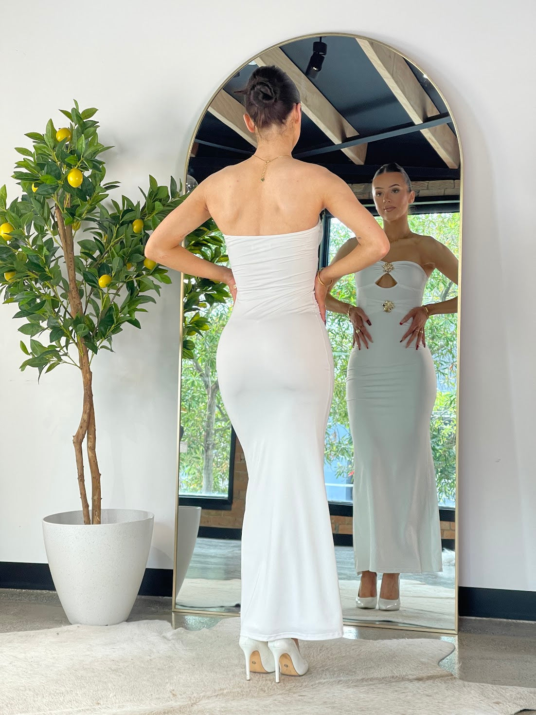 Coastal Bloom Strapless Gown