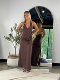Cocoa Gleam Halter Maxi