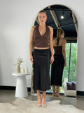 Midnight Lace Silk Skirt