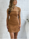 Strapless Mini Dress - Camel Style AL178