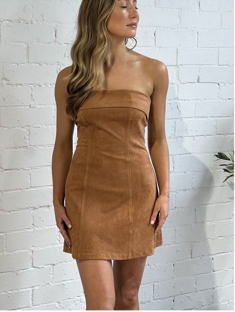 Strapless Mini Dress - Camel Style AL178
