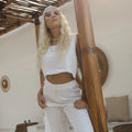 White Drift Wide‑Leg Pants